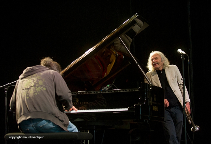 Enrico Rava en Stefano Bollani live op Jazz Middelheim 2014